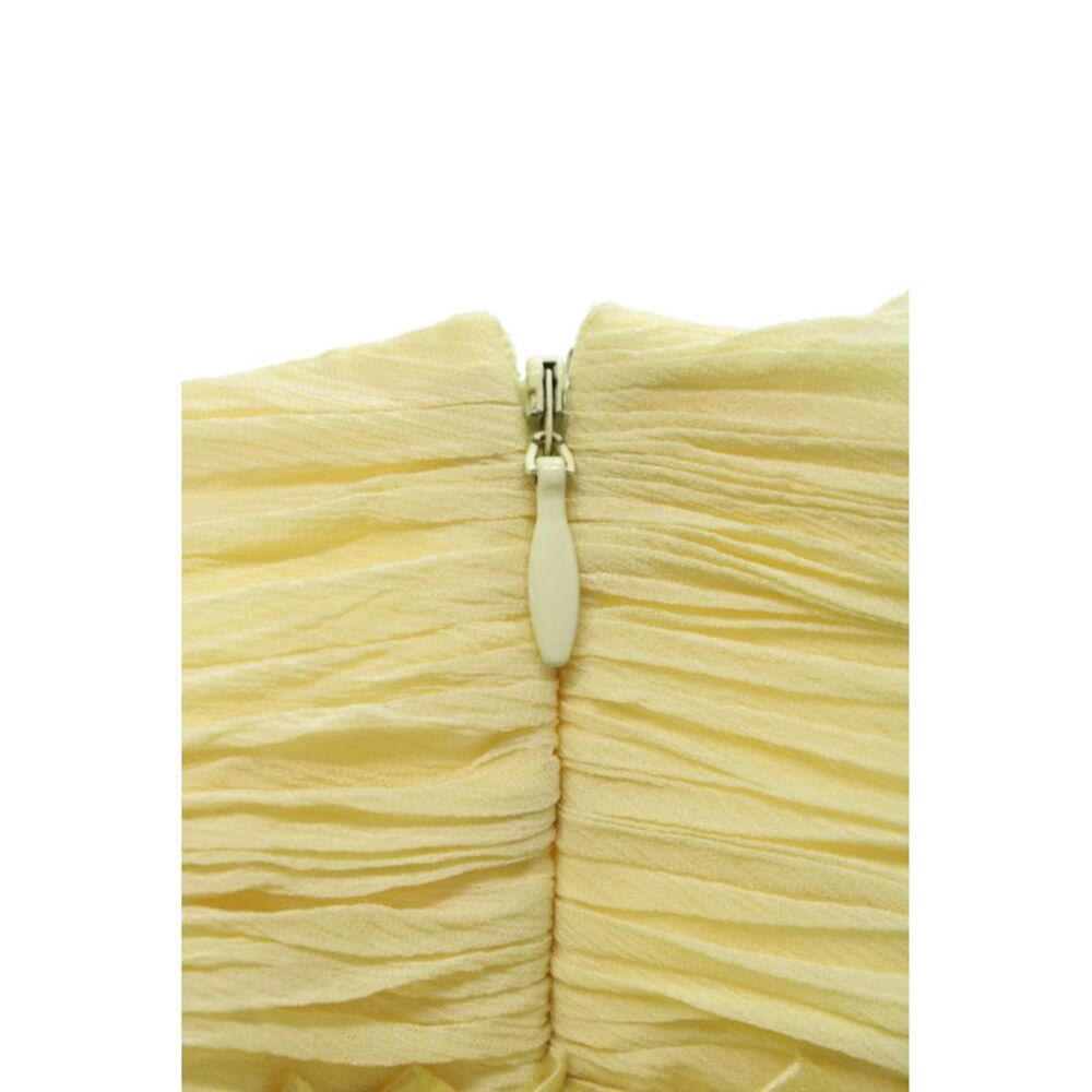 BCBG Max Azria Womens Maxi Dress Yellow 100% Silk Sweetheart Sleeveless Size 2 - Picture 3 of 6